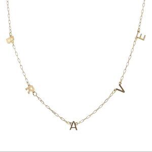 Jane Marie 16" Gold Brave Letter Station, Gold Chain Necklace, NWT